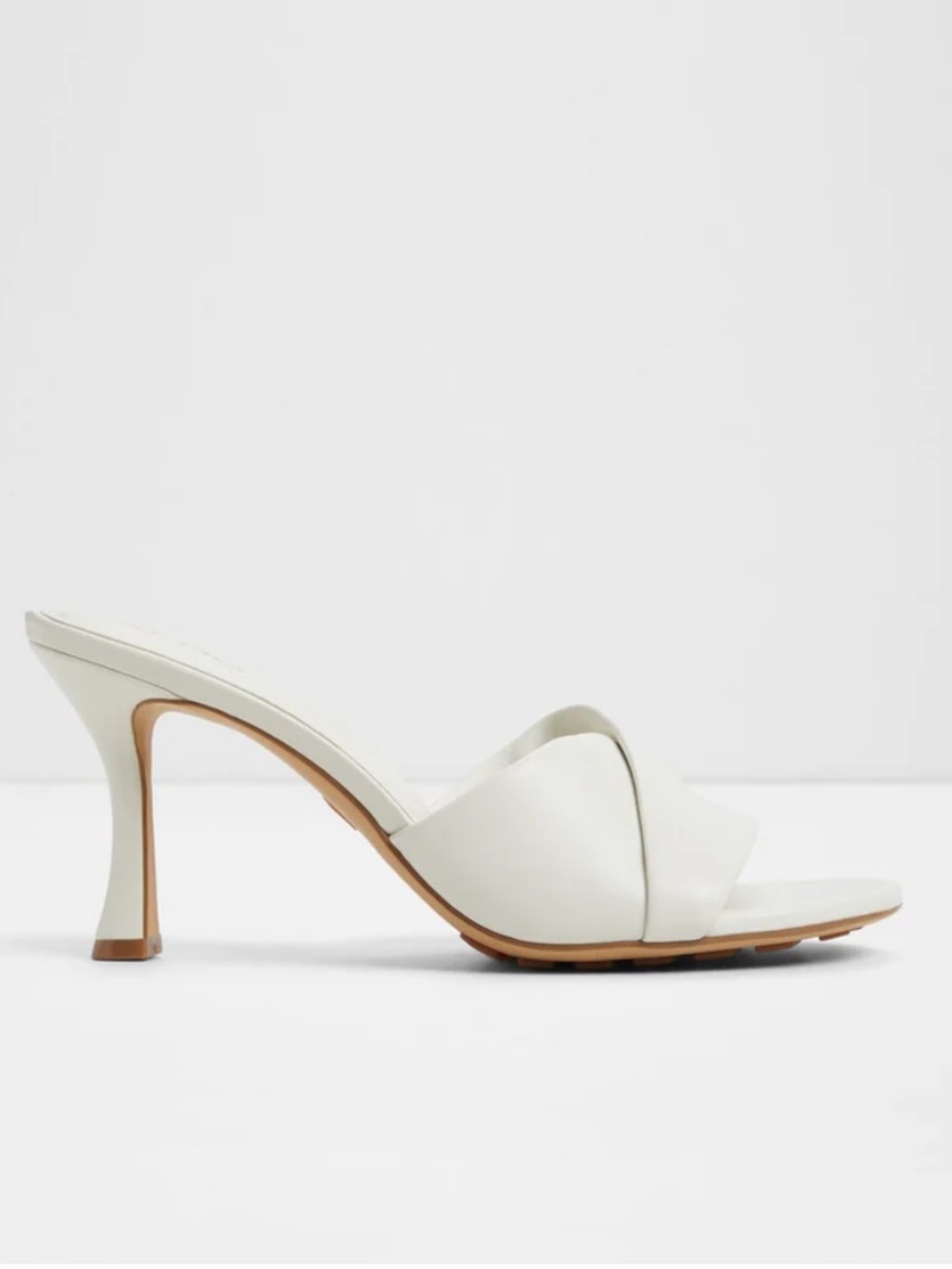 ALDO Lyhanna White Bone Leather Heeled Sandals 3” NIB NEVER WORN